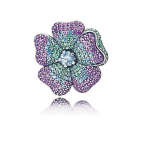 PANDORA Glorious Bloom Brooch Pendant, Multi-Colored Cubic Zirconia